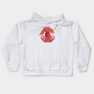 Coquette Red Lips Cherry Kids Hoodie